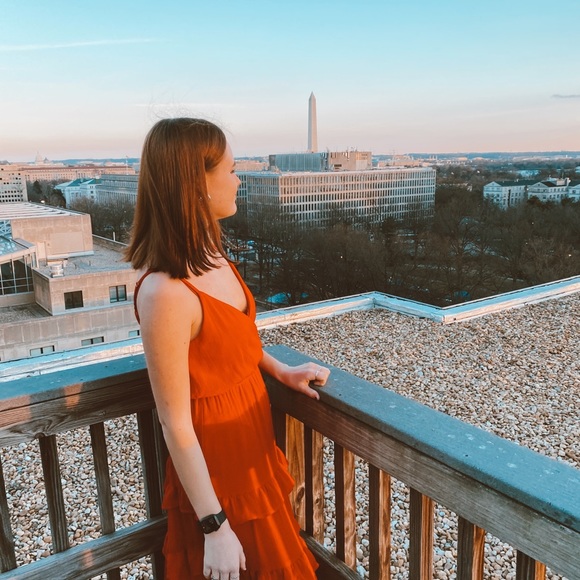 Red floor length dress - Picture 3 of 6